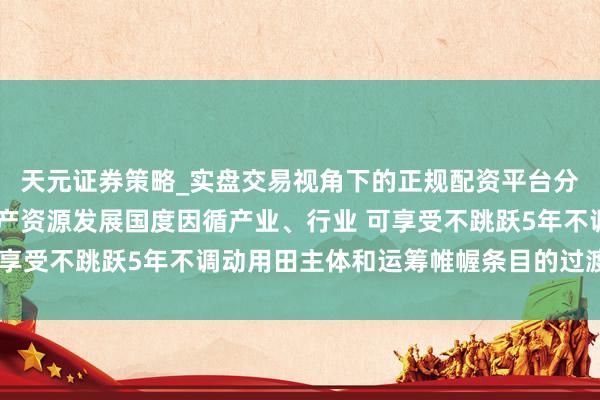 天元证券策略_实盘交易视角下的正规配资平台分析 哄骗存量地皮、房产资源发展国度因循产业、行业 可享受不跳跃5年不调动用田主体和运筹帷幄条目的过渡期策略