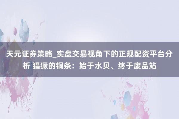 天元证券策略_实盘交易视角下的正规配资平台分析 猖獗的铜条：始于水贝、终于废品站